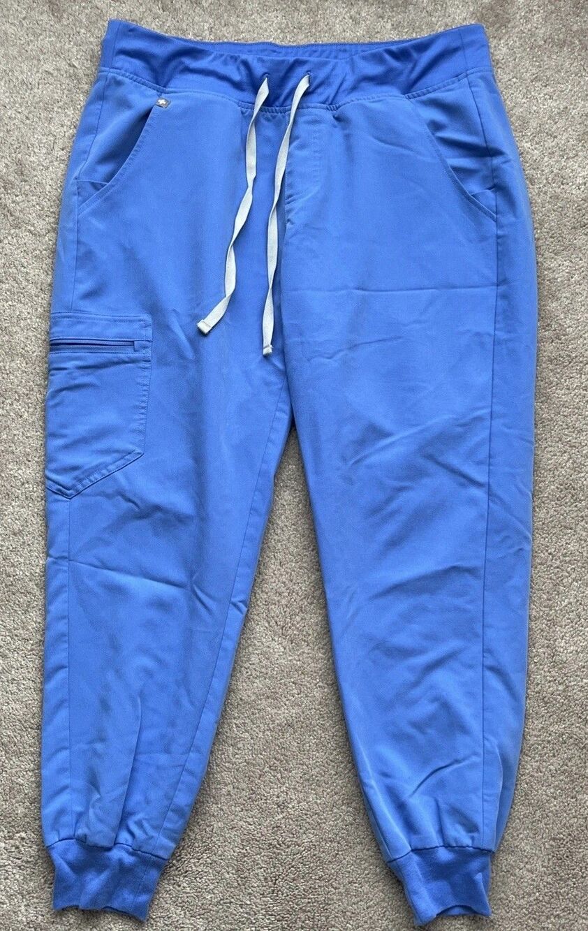 FIGS Zamora Jogger Scrub Pants Womens Medium/P Petite Blue Healthcare Work Nurse